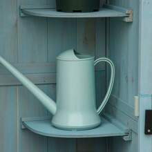 Outsunny Garden Storage Shed With Shelves And Windows, 77 X 54.2 X 179 Cm, Wood In Light Blue And Green, Asphalt Roof For Garden And Patio On Site - 1 - View 7