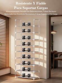 Zapatero de metal resistente de 3/4/5/6/7/8/9 capas, zapatero simple, fácil de montar, adecuado para entrada. Pasillo, dormitorio, sala de estar, hogar, dormitorio. - Blanco - Ver 11