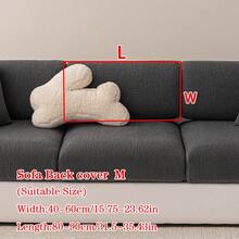 1pc Plush Jacquard Anti-Slip Sofa Seat Cushion Cover, Soft & Skin-Friendly, Pet-Proof, Elastic Sofa Slipcover, Suitable For L-Shaped Combination Sofa And 1/2/3/4 Seater Sofa (Sold Individually), Modern Minimalist Style, All Season - Dark Grey - View 19