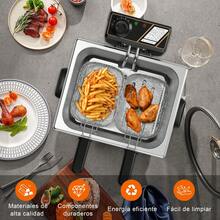 Mera House Freidora, gran capacidad de 5L, 1700W de potencia para calentamiento rápido. Incluye control termostático, tapa con ventana visual y canasta de acero inoxidable. Ideal para preparar totopos, pollo frito y papas,freidora de aceite para cocina,freidora de aire - Tipo de Enchufe A USA (110-127V) - Ver 4