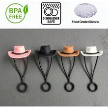 4 Pack Silicone Cowboy Hat Straw Covers Cap Compatible With Stanley Cup 30 40 Oz Cute Funny Tumbler Straw Topper Accessories For Man And Woman Christmas Gift - 牛仔帽 - 查看 5