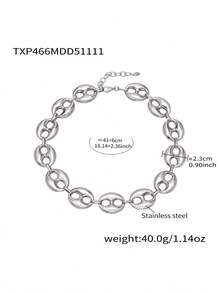 1件装多色镂空咖啡豆不锈钢项链/颈链，18K镀金夸张个性化首饰 - 咖啡豆套裝 - 查看 14