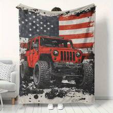 1PC 280gsm1pc American Deer Elk Camo Pattern Print Blanket, Cozy Fleece Throw Couch & Bed, Office Camping Travel Home Decor, Warm Comfort