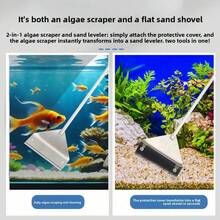Fish Tank Cleaning Tool Flat Sand Algae Removal Dual-Use Glass Algae Removal Scraper Household Cleaning Tool Aquarium Accessories - Multicolor - View 1