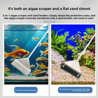Fish Tank Cleaning Tool Flat Sand Algae Removal Dual-Use Glass Algae Removal Scraper Household Cleaning Tool Aquarium Accessories