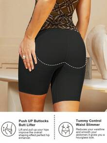 1 件适用于女性腰部、腹部和臀部提升、微塑形、无痕填充臀部、假臀部、女性塑身裤 - 黑色 - 查看 6