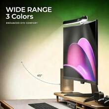RGB Adjustable Computer Monitor Light, Curved Design Computer Hanging Lamp, USB Powered Monitor Light Bar For Gaming, Study, Work, Reading, Computer Screen Wall Lamp, Computer Office Eye-Caring Lamp - one-size - View 11