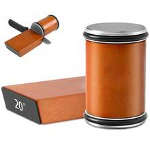 Knife Sharpener Tool, Rolling Knife Sharpener Kit, Knife Sharpening With Diamonds And Ceramic For Steel Of Any Hardness, Kitchen Knife Sharpener With 15 & 20 Degree Magnetic Angle - Brown - View 1