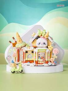 LOZ Panda Changeable Street Building Blocks, Big Orange Cat Social Assembled Block Model, Gift Shop Living Room Blocks Decor, Birthday Gift, Event Party Favors, Best Holiday Gift - Multicolor - View 17