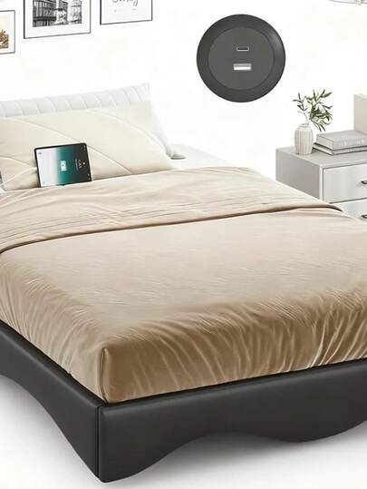 Base Cama Matrimonial Size Flotante Con Luces LED Ajustables