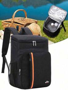 1个18升大容量保温背包，户外露营野餐午餐包，防水牛津布车载冰盒，食物保鲜盒，午餐包，女士午餐盒，女士学习用品包，返校用品包