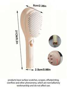 1PC Self Cleaning Retractable Massage Hair Brush, Magic Hair Comb For Hair Debris And Scalp Cleaning, Anti-Static Scalp Massage Portable Comb, Volumizing, Suitable For Home And Salon Use, Easy Styling, Comfortable Handle, Suitable For All Hair Types