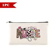 1/5/10个装圣诞节和新年护士节必备主题化妆包，多功能洗漱包，收纳袋，礼品袋，笔袋，零食糖果袋，礼品包装袋，护理学校学生用品整理包，多种尺寸可选，女士礼物，圣诞礼物，女士送礼佳品 - 米色 - 查看 64