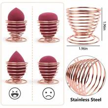 1 Pc Beauty Sponge Blender Holders Makeup Sponge Drying Stand Beauty Sponge Holder Storage Rack Egg Powder Puff Display Stand Sponge Storage, Rose Gold - 1 - Xem 3