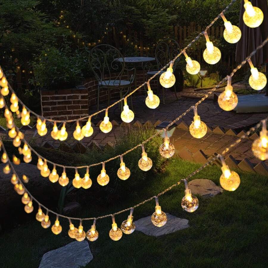 LED Decorative String Lights - Bubble Or Warm Glow Bulbs (Random), Soft Lighting For Weddings & Home - Yellow - View 1