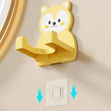 Cartoon Hair Dryer Holder, Bathroom Wall Mount Holder, Hands-Free Hair Dryer Rack, Convenient And Fashionable Bathroom Accessory, No Drilling Required, Saves Bathroom Space, Can Hold Hair Dryer, Straightener, Curler, And Smartphone - Multicolor - View 3