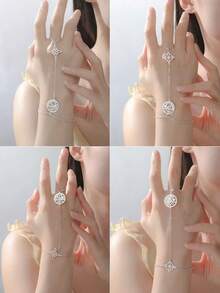 TEAMER 1 pieza Pulsera con colgante de estrella hueca de nudo misterioso de bruja de acero inoxidable para mujer, joyería de moda minimalista y romántica, regalo conmemorativo de la suerte para amigos - Serie de moda - Ver 10