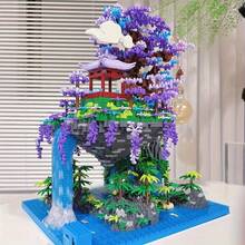 5000+片紫色樱花花屋积木，2025新款成人拼装娃娃桃花池复合拼图，高难度大型拼图，万圣节/圣诞节/新年/生日礼物（不含电源） - 彩色 - 查看 1