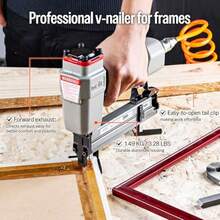 V1015B Pneumatic V Nailer For Picture Frame Air Frame Joiner For Picture Framing Uses 7mm-15 Mm Length V Nails - Grey - View 4