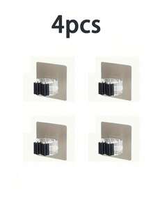 8PCS/4PCS/1pc Multifunctional Mop And Broom Holder With Hooks, Wall Mounted Adhesive Broom Hanger, Detachable Waterproof Anti-Slip Tool Organizer For Home, Bathroom, Kitchen, Garden And Garage - Multicolor - View 12