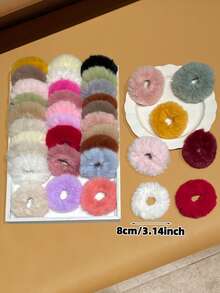 5/10/15/20 Stücke zufällige Damen Haargummis, mehrfarbig, modisch und süß, elastisch und weich, Plüsch Haargummis, Winteraccessoires für Damen, geeignet für den täglichen Gebrauch, Haaraccessoires für Damen, Neujahrgeschenke, Haargummis für Pferdeschwanz