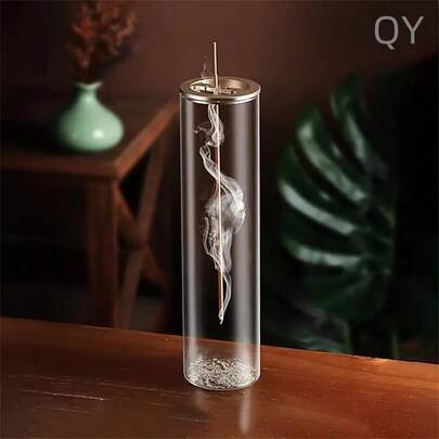 [Nâng cấp chống tro] Đế đựng nhang thủy tinh có bộ phận hứng tro có thể tháo rời, Lư hương không khói dùng cho gia đình, văn phòng, phòng tập yoga, trang trí, thiền định, thư giãn, phụ kiện để bàn sáng tạo (Thiết kế thiền, Đế đựng nhang không khói, phong cách Ins, phong cách tối giản Bắc Âu, phụ kiện làm lễ hương)
