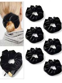 20pcs/15pcs/10pcs/5pcs/3pcs/2pcs/1pc Velvet Hair Ring With Hidden Pocket, Multi-Functional Hair Accessory Pouch, Storage Organizer For Money & Small Items, Zippered Elastic Headband With Secret Compartment For Keys