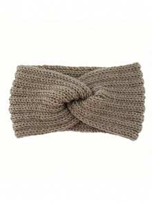 1 pezzo di fascia per capelli in lana lavorata a maglia di moda e calda a croce, per adolescenti in autunno e inverno, fascia per capelli fatta a mano - Multicolore - Visualizzare 4