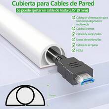 Canaletas para Cables Pared 2M - Cubre Cables de SueloProtector de Cable sobre Piso Canaleta con Fondo Autoadhesivo Esconder Cable para Cableado de Redes Informáticas Teatro Taller Almacén - como en la foto - Ver 2