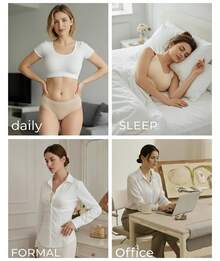 Women's Minimizer Bra Wireless Full Coverage Seamless Comfort Plus Size No Underwire Everyday T-Shirt Bra - Skin Color - View 8
