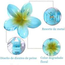 6 Piezas Pinzas para el Cabello para Mujer,Pinzas de Pelo de Flores y Mariposa,Multicolor Clips de Garra Grande y Antideslizante para Todo el Cabello (Color A)(ColorB) - Multicolor - Ver 3