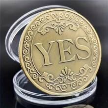 Yes No Decision Maker Lucky Coin, 1 Count Double-Sided Commemorative Coin, Collectible Gift For Friends, Classmates, Family - Đồng - Xem 8
