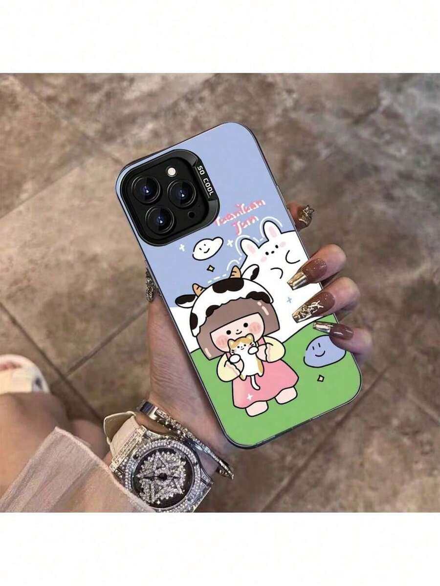 Shockproof Case Designed For Various Models With A Cowgirl And Cat Anime Design, Offering Padded Rigid Protection. - 彩色 - 查看 1