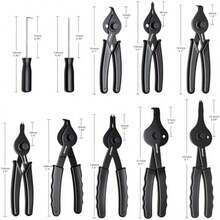 10-Piece Snap Ring Pliers Set For C-Clip Ring Remover With Storage Case & Straight Bent Jaw Tips - 黑色 - 查看 3