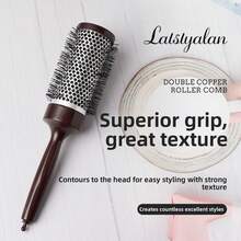 1pc Large Curling Hair Brush + 1pc Cleaning Tool, Electroplated Craftsmanship, Classic Style, Suitable As Gift For Friends Or Family, Paired With Hair Dryer For Salon Use