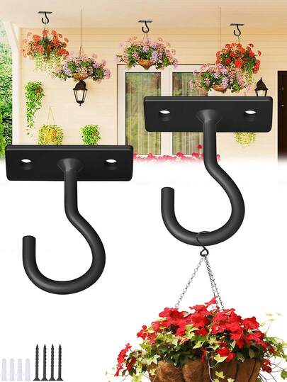 1 stuk plafondhaken, geschikt voor het ophangen van planten, plantenbakken voor binnen en buiten, wandhaken, geschikt voor bloempotten, bloemenmanden, windgongen, lantaarns, lampen, voederbakken voor vogels, hanghaken voor huisdecoratie, plantenhaken voor aan de muur, haken voor bloemenmanden, voederbakken voor vogels, lampen, bloemen, pothaken