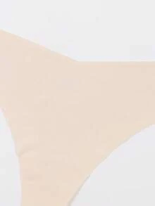 paquete de 12 piezas de bragas tipo tanga sin costuras para mujer, diseño de cintura en V, elásticas y transpirables, cómodas y amigables con la piel - Albaricoque - Ver 4