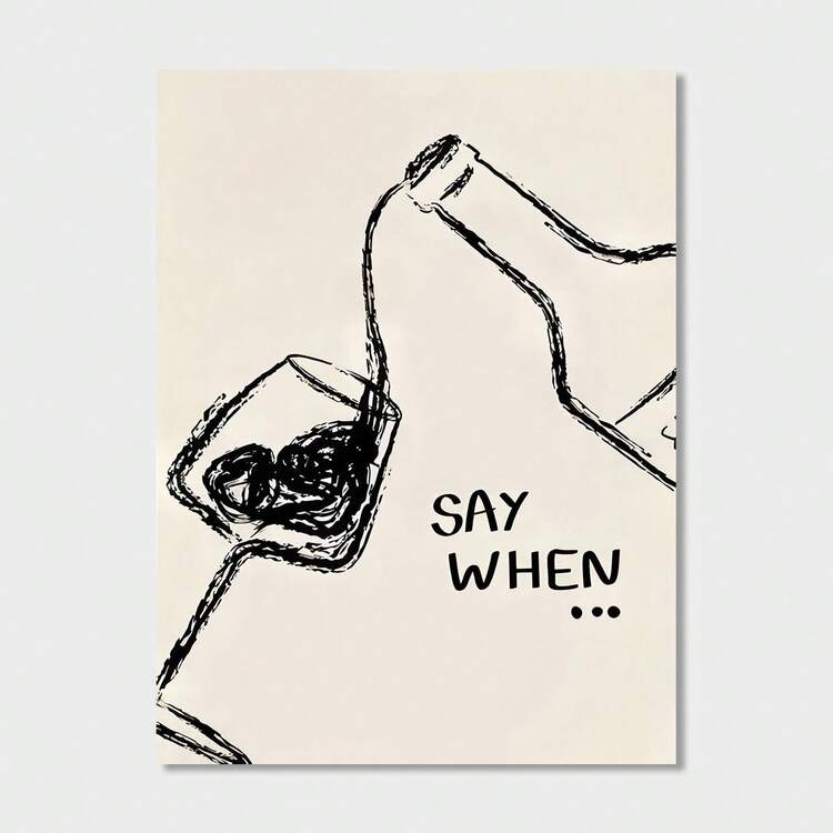 1pc Frameless Canvas Wall Art Poster - Minimalist Black & White Wine Decor, Prominent Typography, Waterproof & Reusable, Suitable For Kitchen, Living Room, Bedroom, Bathroom Decor - Housewarming, Birthday, Wedding Gifts For Wine Lovers - Multicolor - View 10