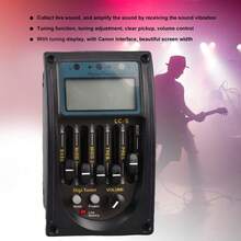 Preamplificador De Guitarra Pastilla,Ecualizador de Pastillas de Pickup, 5 Bandas Ecualizador, Preamp Piezo Pickup Tuner Digital con Pantalla LCD - Negro - Ver 2