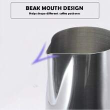 1Pc Coffee Milk Frothing Jug Frother Latte Container Metal Pitcher With Thermometer - Silver - View 8