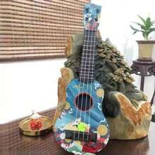 1件/中国龙涂鸦迷你尤克里里 - ABS树脂4弦吉他，适合初学者演奏的乐器及教育音乐礼物，附赠教程和拨片（小巧轻便） - 多色款式隨機 - 查看 10