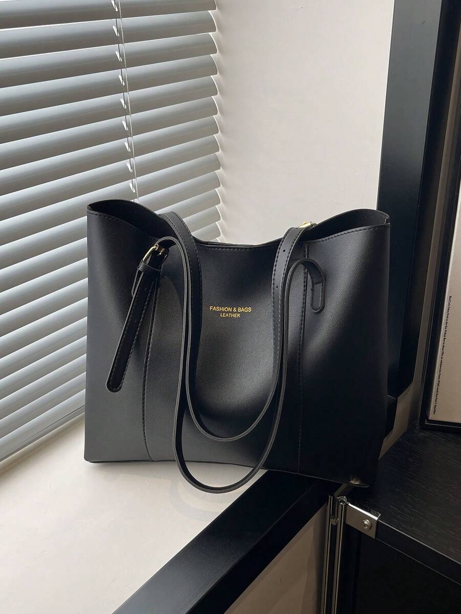 High-Quality Fashion Versatile Handbag For Women, 2025 New Summer Large Capacity Niche Luxury Shoulder Tote Bag - Black - View 1