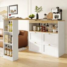 Bar Tables - White + MDF - View 3