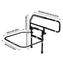 Barandilla plegable para evitar que los ancianos caigan al lado de la cama barandilla para levantarse barandilla para montar barandilla al lado de la cama (plegable al suelo) - Negro - Ver 2