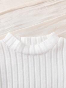 Baby Girls' Cute V-Neck Long Sleeve Cardigan With Dual Pockets, Paired With Minimalist Collared Long Sleeve T-Shirt And Double-Breasted Skirt, 3-Piece Warm Outfit Set For Toddler Girls, Suitable For Daily, Party, And Outdoor Activities In Autumn/Winter - Multicolor - View 6