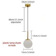 1/2pcs Nordic Minimalist Sphere Single-Head Pendant Light, Creative Decorative Lamp, E27 Lamp Base, Suitable For Dining Room, Bedroom, Entryway, Hallway (Bulb Not Included) - Gold - View 10