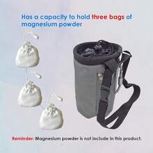 Bolsa de Tiza para Escalada con Mosquetón, Bolsa Magnesia para Boulder, Crossfit y Gimnasio, Bolsillo con Cierre y Clip Resistente, Equipo de Escalada y Entrenamiento - azul - Ver 11