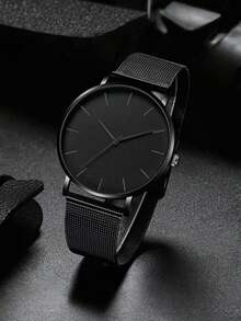 4/1pc Boys' Fashionable Business Casual Pointer Quartz Watch, Suitable For Boys To Wear, Equipped With Fashionable Bracelets, Pendant Necklaces, And Ring Sets, Suitable For Students To Wear, Very Suitable For Daily Life Such As Returning To School, Gatherings, And Travel. Birthday Gifts, Graduation Season, Christmas, Perfect Gifts For Boys(Box Not Included)