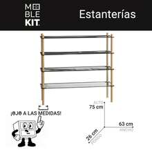 MOBLEKIT Floor Shelves - 4 Levels Rectangular 63X26X75CM - View 3