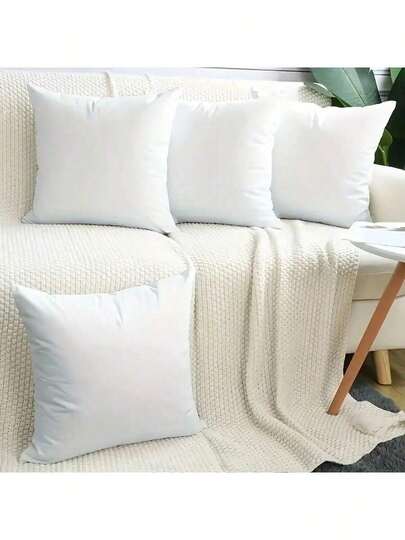 1pc/4pcs/6pcs (Without Pillow Insert) Sublimation Polyester Pillow Cover 16"X16"/18"X18"/20"X20" Blank Cushion Cover With Invisible Zipper, For Heat Transfer Printing, Double-Sided Blank, No Pillow Insert, Suitable For DIY, Sublimation Printing